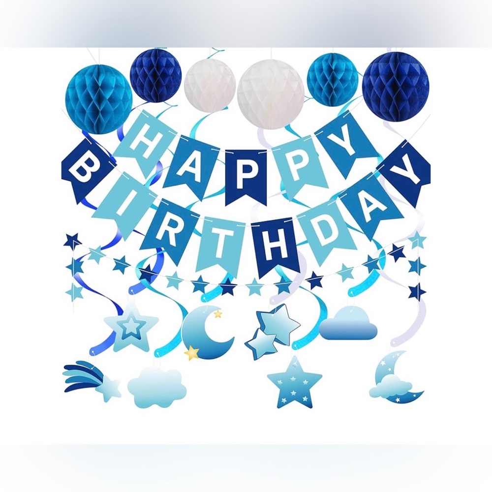 NWT Blue Birthday Decor Pack